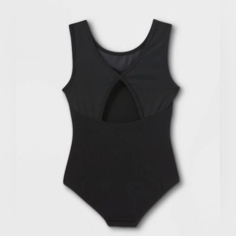 Girls' Dance Tank Mesh Leotard - Cat & Jack - Black XL (14/16)